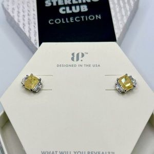 SOLD • 💛 Bomb Party Sterling Silver Canary Yellow Ice Crystal Earrings 💛